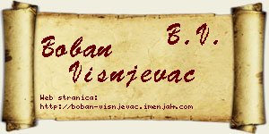Boban Višnjevac vizit kartica